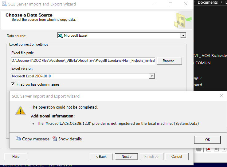 Import fron Datasource Provider not registered 01.png