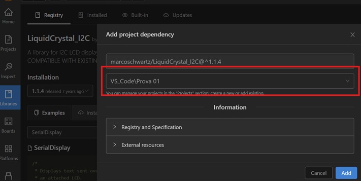 Arduino VSCode PlatformIO 11 Librerie 04.jpg